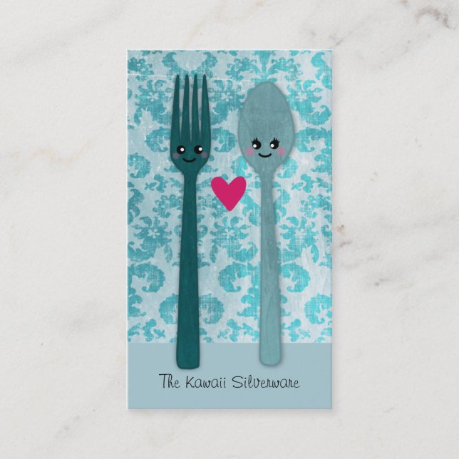 Cartes de visite de Kawaii Silverware (Devant)