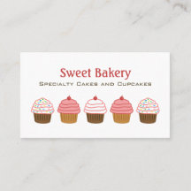 Cartes de visite de la boulangerie Cupcake