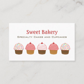 Cartes de visite de la boulangerie Cupcake