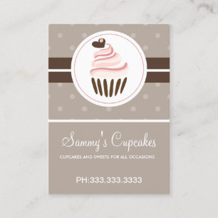 cartes de visite de la boulangerie Cupcake