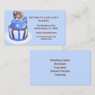 Cartes de visite de la boulangerie moderne Blue Ca