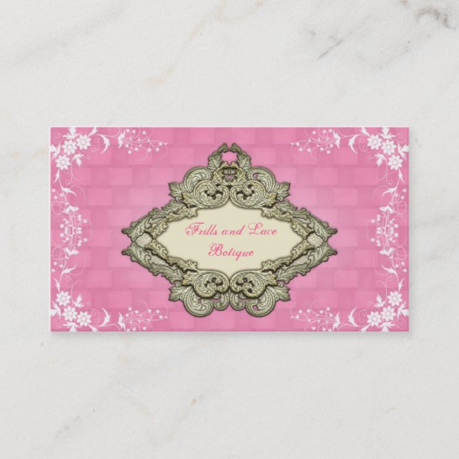 Cartes de visite de la boutique rose élégante shab (Devant)