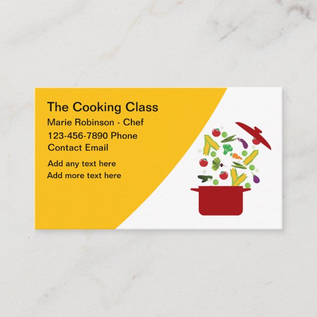 Cartes de visite de la classe Cuisines tendance. (Devant)