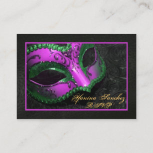Cartes de visite de la mascarade RSVP de roses