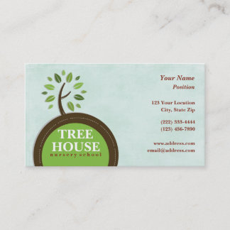 Cartes de visite de la pouponnière de Tree House