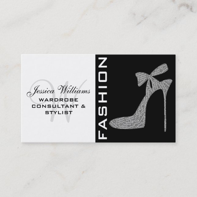 Cartes de visite de la styliste de mode (Devant)