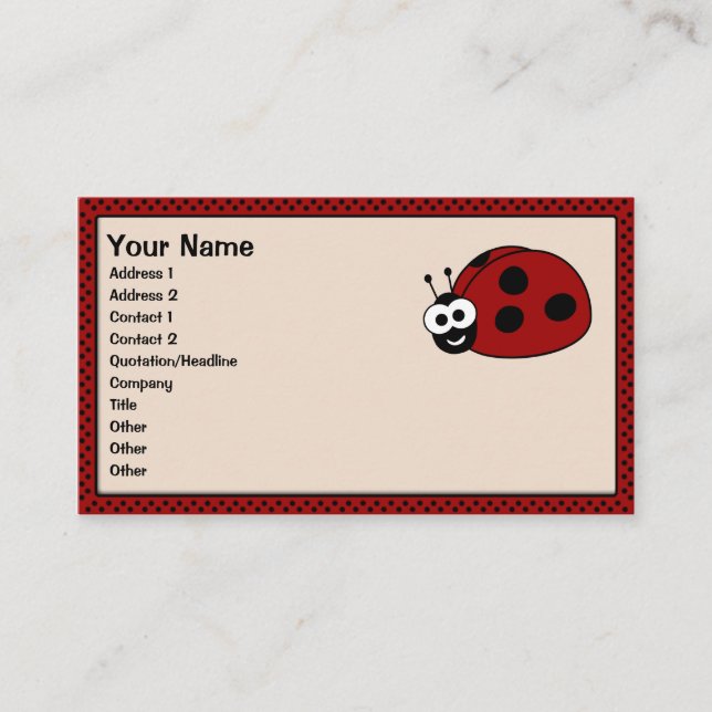 Cartes de visite de Ladybug (Devant)