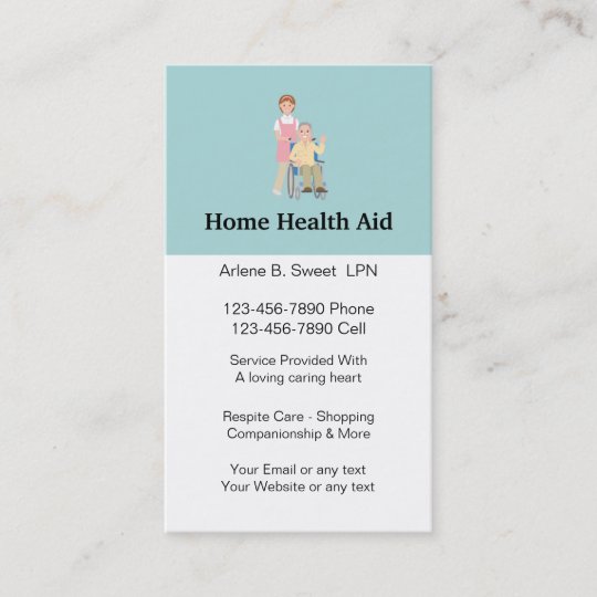 Cartes De Visite De L Aide Sanitaire A Domicile Zazzle Fr