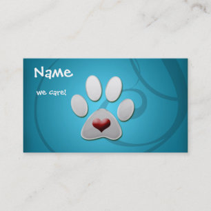 Cartes de visite de l'animal de compagnie de coeur