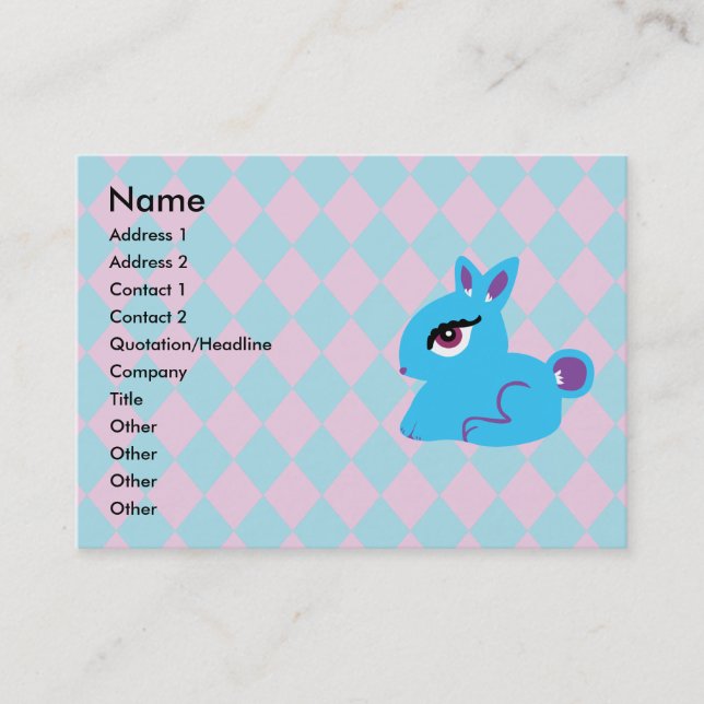 Cartes de visite de lapin bleu (Devant)