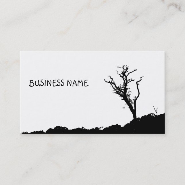 Cartes de visite de l'arbre d'art noir et blanc (Devant)