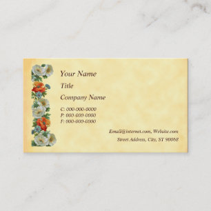 Cartes de visite de l'art floral du pavot et des f