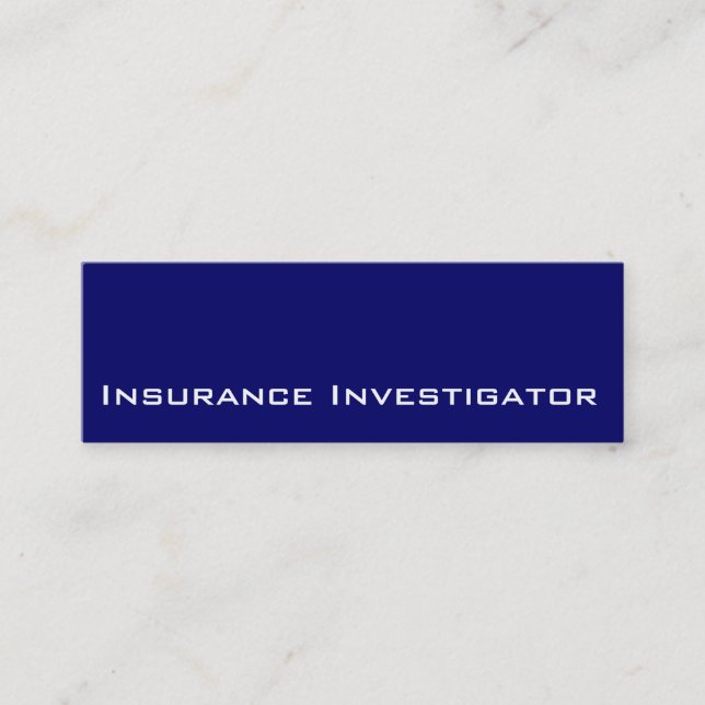 Cartes de visite de l'enquêteur de l'assurance bla (Devant)