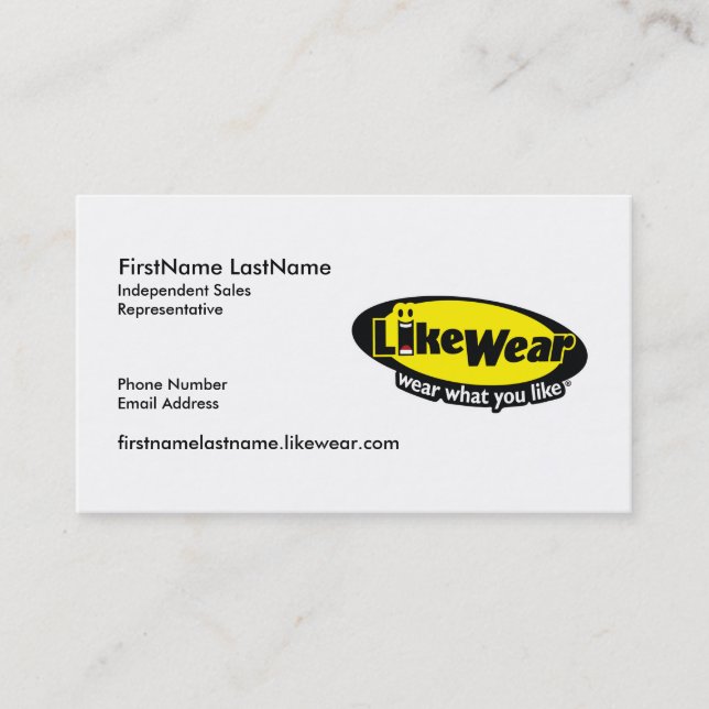 Cartes de visite de LikeWear (Devant)