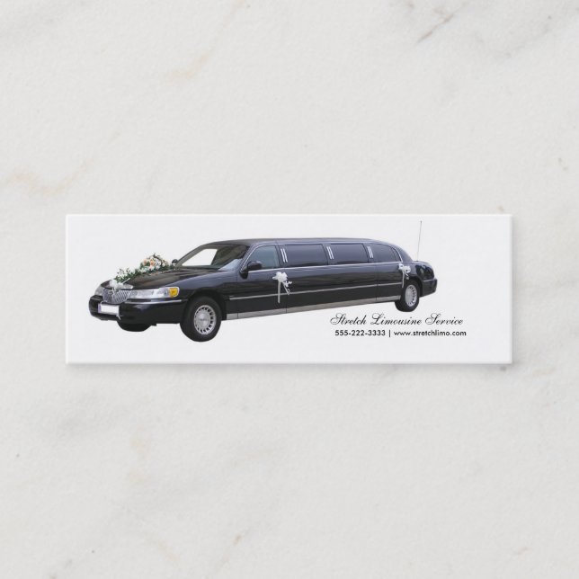 Cartes de visite de limousine noire Limo (Devant)