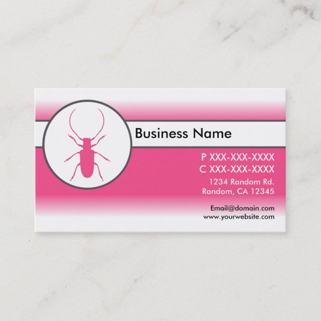 Cartes de visite de l'insecte du scarabée rose bla (Devant)