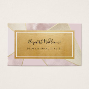 Cartes de visite de liste géométrique Blush Pink G