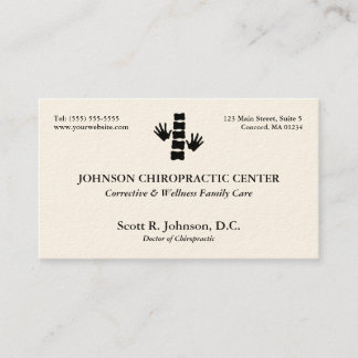 Cartes de visite de logo de chiropractie