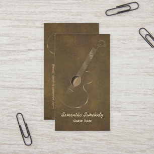 Cartes de visite de logo de guitare acoustique