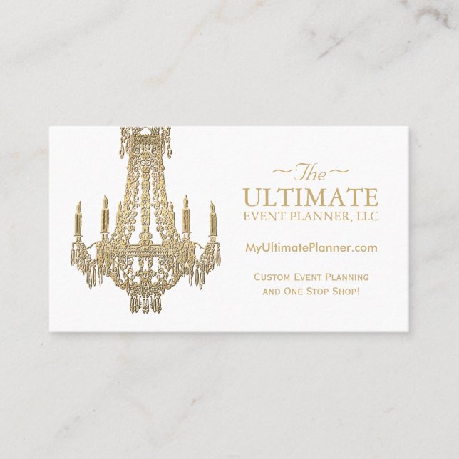 Cartes de visite de lustre or et blanc (Devant)