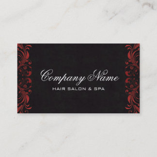 Cartes de visite de luxe de salon en rouge