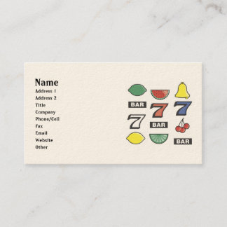 Cartes de visite de machine à sous