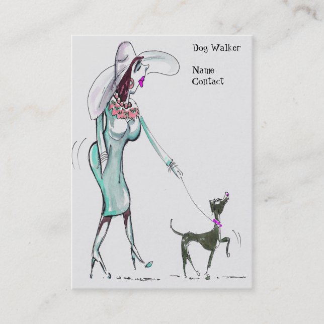 Cartes de visite de Madame Walking Dog Jubby (Devant)