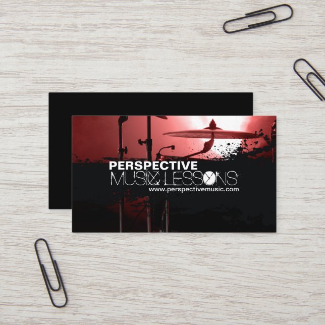 Cartes de visite de magasin/batteur de musique (Devant/Arrière en situation)