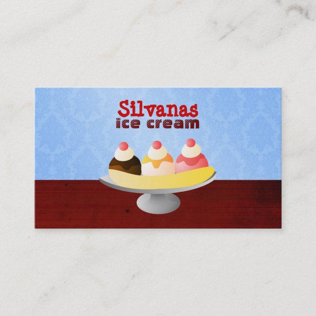 Cartes de visite de magasin de crème glacée (Devant)