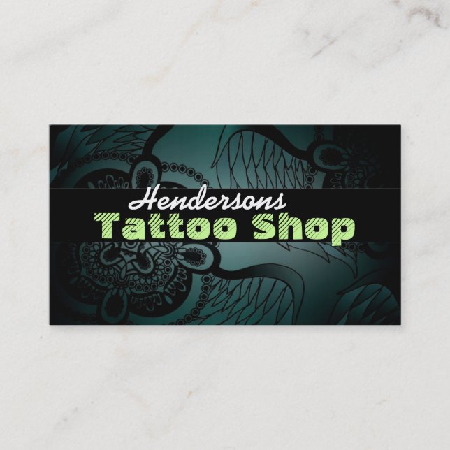 Cartes de visite de magasin de tatouage (Devant)