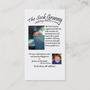 Cartes de visite de mamie de chaussette
