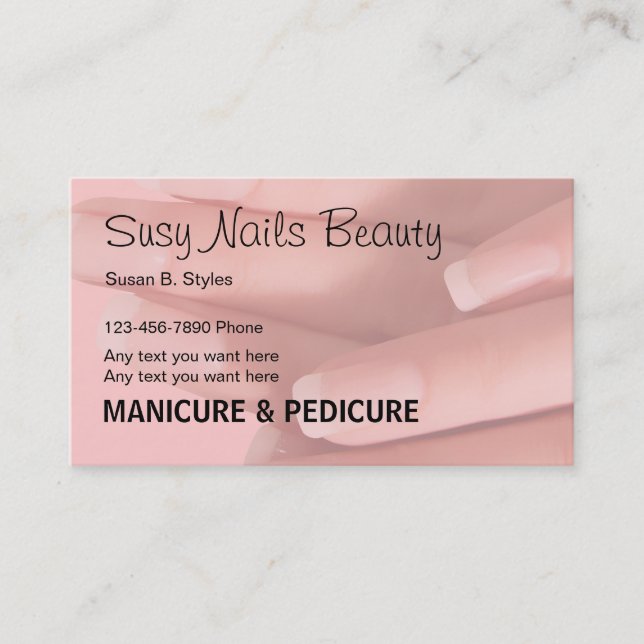 Cartes de visite de manucure Beauty Nails (Devant)
