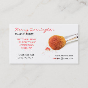 Cartes de visite de maquillage