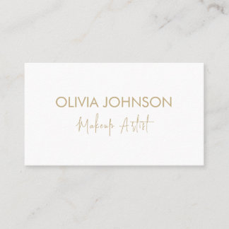Cartes de visite de maquillage tendance | Blanc or