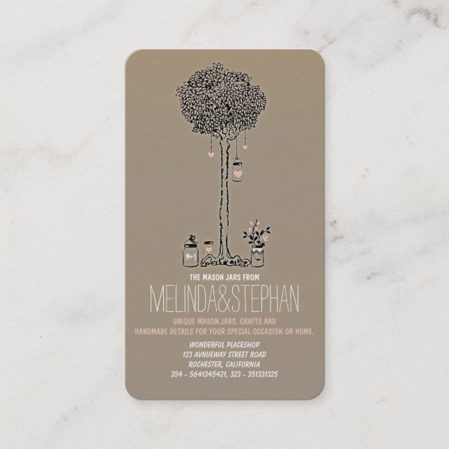 Cartes de visite de Mason Jars (Devant)