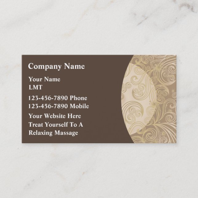 Cartes de visite de massage (Devant)