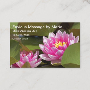 Cartes de visite de massage à thème floral