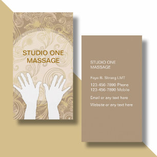 Cartes de visite de massage élégant