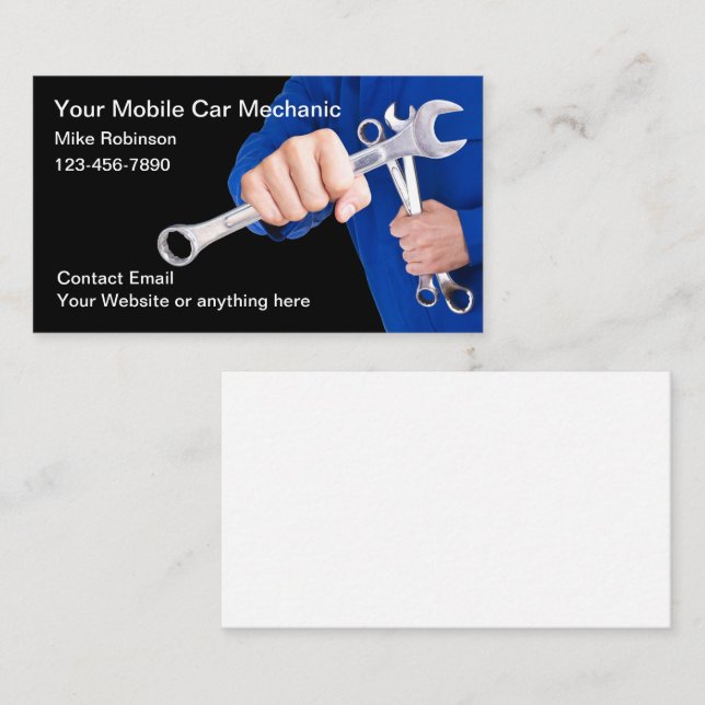 Cartes de visite de mécanicien automobile mobile (Devant / Derrière)