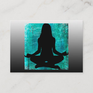 Cartes de visite de médiation de yoga sarcelle et 