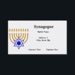 Cartes de visite de Menorah<br><div class="desc">Texte personnalisable avec le menorah et l'étoile de David</div>