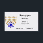 Cartes de visite de Menorah<br><div class="desc">Texte personnalisable avec le menorah et l'étoile de David</div>