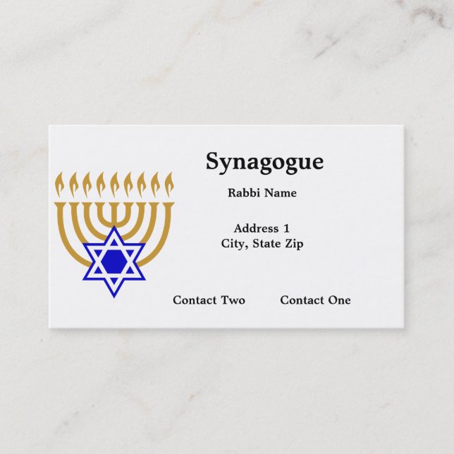 Cartes de visite de Menorah (Devant)