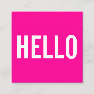 Cartes de visite de minimaliste bonjour