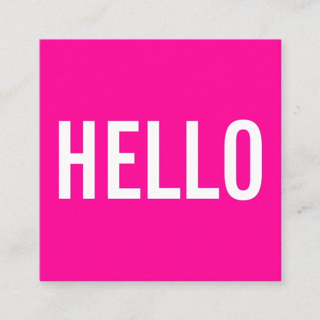 Cartes de visite de minimaliste bonjour (Devant)