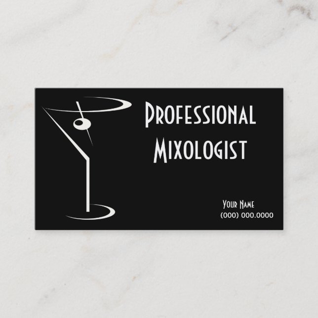 Cartes de visite de Mixologist (Devant)