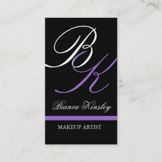 Cartes de visite de monogramme de maquilleur