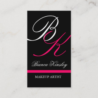 Cartes de visite de monogramme de maquilleur