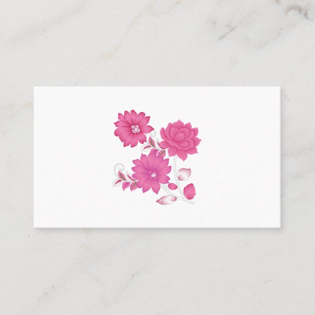 Cartes de visite de monogrammes roses | Fille et é (Devant)