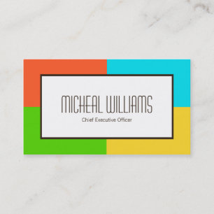 Cartes de visite de Neon Color Block CEO Company